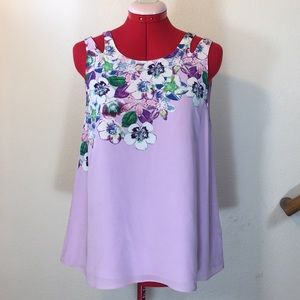 Anthropologie Paxi Floral Flowy Tank, Sz Medium